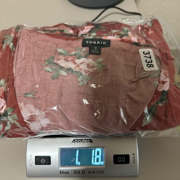 Torrid Mini Challis Button-Front Dress Terracotta Red Floral Rayon Size 3X - Picture 12 of 12